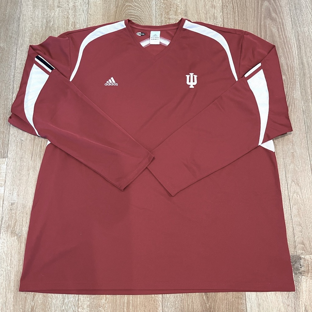 ADIDAS Indiana University IU Men's Long Sleeve Shirt 4XL